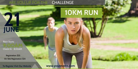 dynamic 10k run event promotion with focused runner - Download Free Stock Templates Pikwizard.com