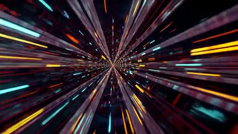 Futuristic Warp-Speed Journey Through Neon CGI Tunnel