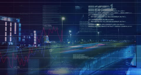Digital Data Visualization in Urban Night Scene
