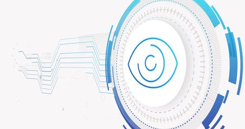 Abstract Cybersecurity Eye Icon with Digital Interface Elements - Download Free Stock Images Pikwizard.com