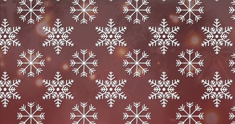 Seamless snowflake pattern on red festive background