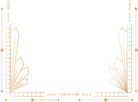 Luxury art deco transparent gold geometric border frame