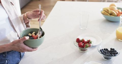 Healthy Breakfast Preparation with Fresh Fruits in Modern Kitchen - Download Free Stock Images Pikwizard.com