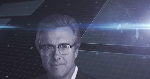 Business Professional Analyzing Futuristic Digital Interface