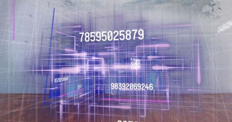 Abstract digital data visualization with neon lights