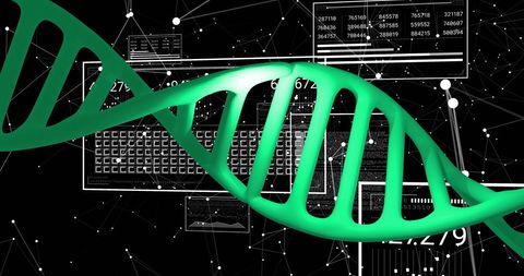 DNA Strand Over Innovative Data for Cutting-Edge Genetic Research - Download Free Stock Images Pikwizard.com