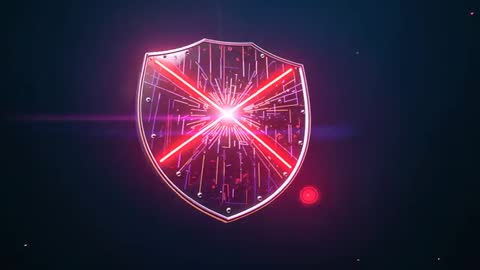 Futuristic Neon Shield with Pulsing Energy Field