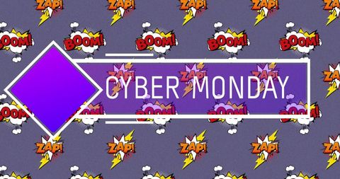 Retro Comic Style Cyber Monday Sale Promotion Background
