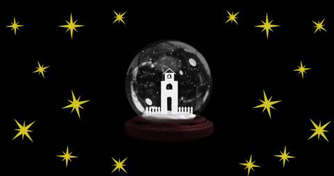 Christmas Snow Globe with Winter Church Scene on Black Background - Download Free Stock Images Pikwizard.com