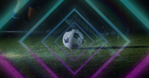 Neon abstract soccer concept with dynamic energy