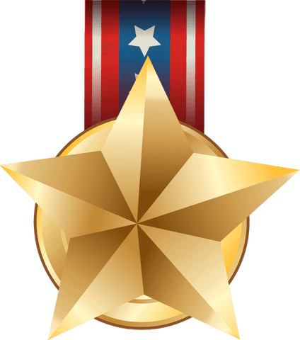 gold star medal with ribbon on transparent background - Download Free Stock Videos Pikwizard.com