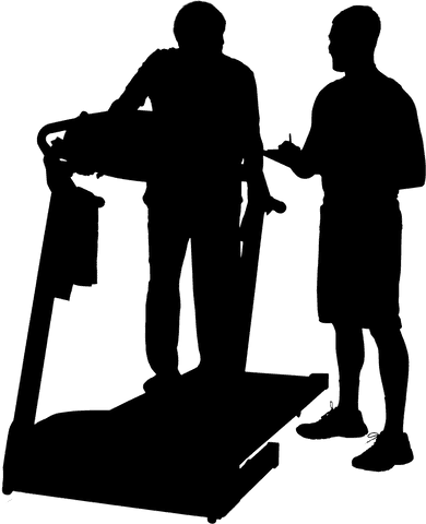 Transparent fitness motivation treadmill training session