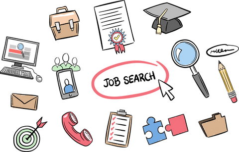 digital icons for job search and education on transparent background - Download Free Stock Videos Pikwizard.com