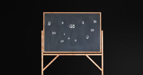 Numbers floating over chalkboard