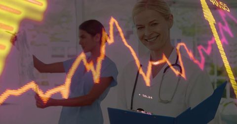 Healthcare Professionals Collaborating with Data Insights