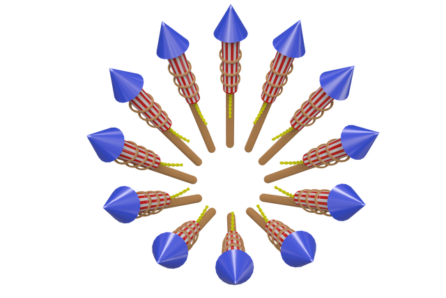 Circle of Colorful Firework Rockets in Transparent Background for Celebrations - Download Free Stock Videos Pikwizard.com