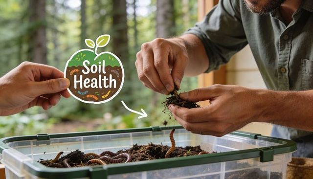 Harvesting worm compost for soil health on porch garden hands-on demonstration