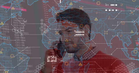 Global Networking Concept with Businessman on Smartphone