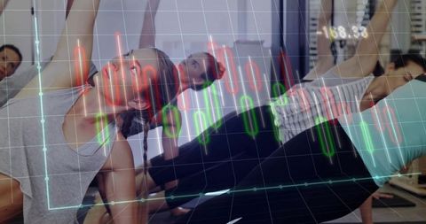 Fitness Class Uniting Physical Training with Financial Insight Overlay