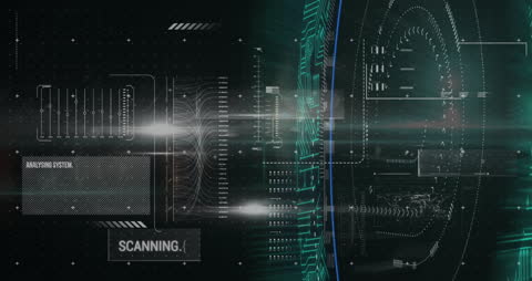 Futuristic Data Flow Interface with Dynamic Lights