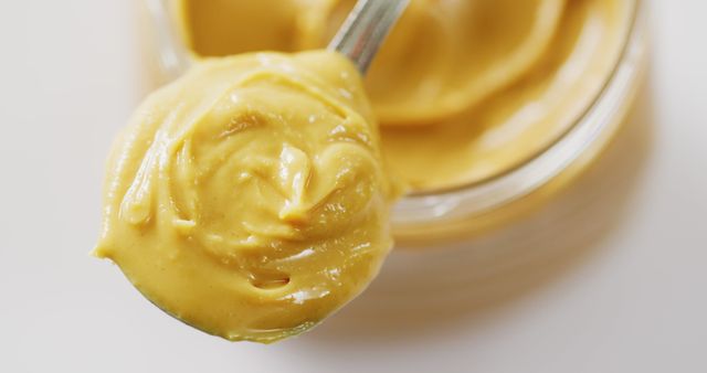 Close-Up of Creamy Peanut Butter in Spoon - Download Free Stock Images Pikwizard.com