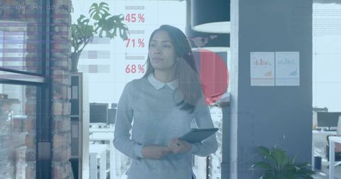 Innovative Global Finance with Confident Businesswoman