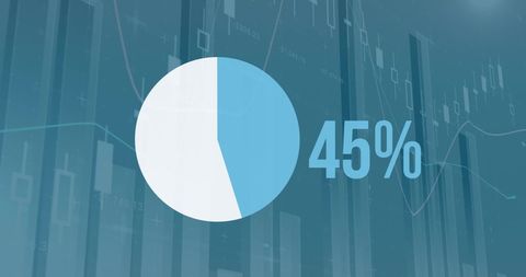 Rising 45% Pie Chart with Financial Graph Overlay - Download Free Stock Images Pikwizard.com