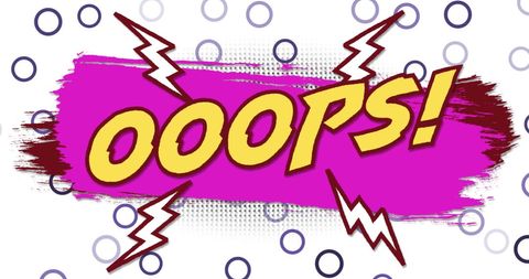 Colorful retro comic book style oops text background