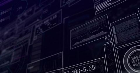 Futuristic data visualizations on virtual console