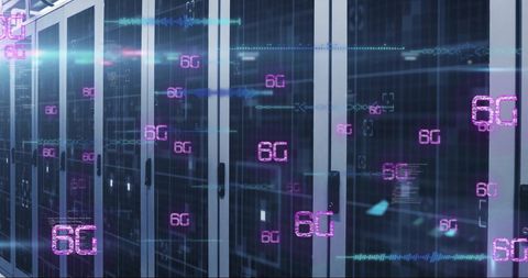 6G Technology and Digital Data Processing in Modern Server Room - Download Free Stock Images Pikwizard.com
