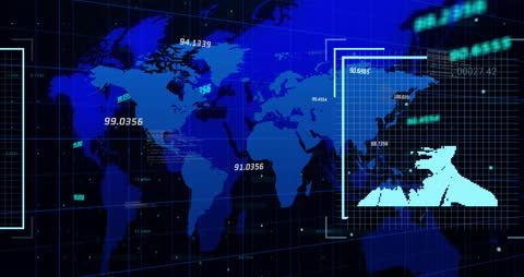High-Tech Financial Data World Map Animation