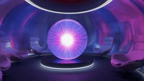 Futuristic Neon Chamber with Pulsing Energy Core
