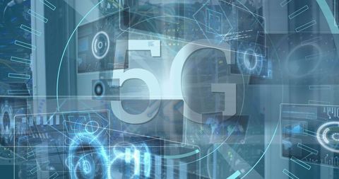 Futuristic 5g holographic network interface in data center