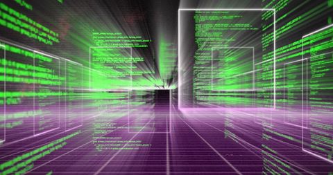 Futuristic Code Stream with Abstract Interface - Download Free Stock Images Pikwizard.com
