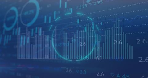Financial Data Analysis with Digital Graphs and Charts Overlay - Download Free Stock Images Pikwizard.com