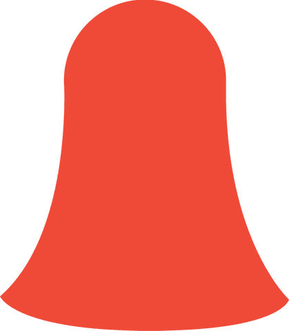 Red christmas bell on transparent background vector art