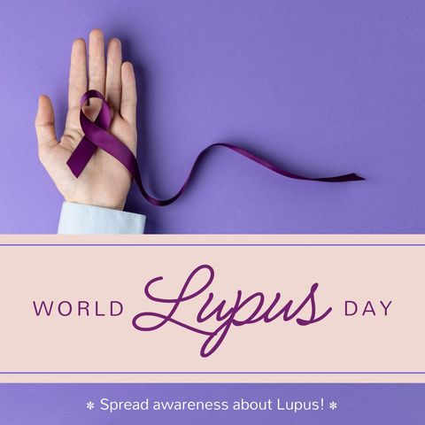 Purple Ribbon in Hand for World Lupus Day Awareness Concept - Download Free Stock Templates Pikwizard.com