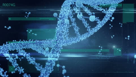 Digital DNA Strand with Data Entwined in Technology Loop