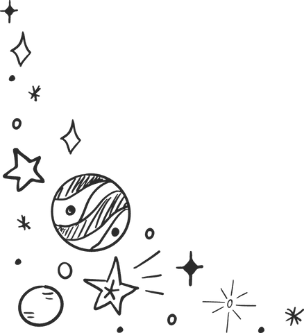 Whimsical Space Doodles on Transparent Background with Planet and Stars - Download Free Stock Videos Pikwizard.com