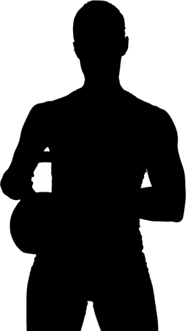 Transparent silhouette of woman lifting dumbbell for fitness designs