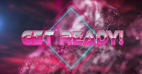 Get Ready Text on Digital Abstract Background