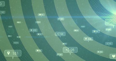 Social media interaction and engagement design concept with icons