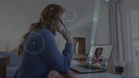 Mother Conducting Remote Education Call With Daughter from Home
