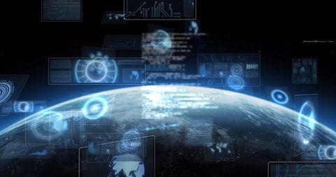 Digital Interface Scope Monitoring with Global Connectivity - Download Free Stock Images Pikwizard.com