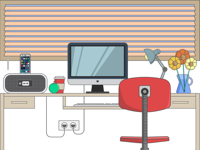 Transparent Vector Illustration of Organized Office Desk with Computer - Download Free Stock Videos Pikwizard.com