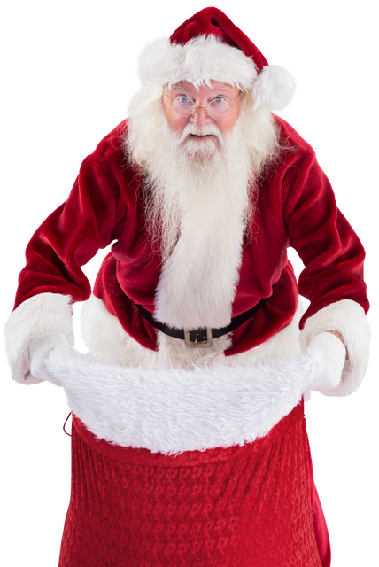 Santa with Red Bag on Transparent Background Spreading Holiday Cheer - Download Free Stock Videos Pikwizard.com