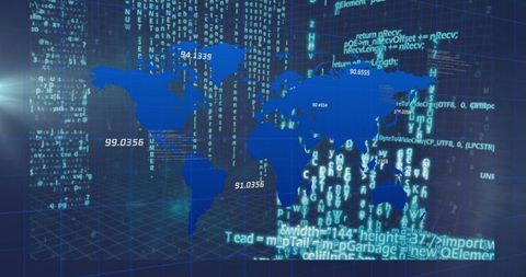 Digital World Map with Holographic Data Streams in Futuristic Interface - Download Free Stock Images Pikwizard.com