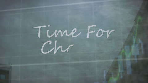 Time for Change Text with Financial Data Background