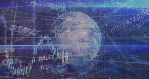 Digital Data Visualization Over Earth with Graphs and Binary