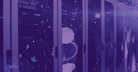 Abstract Digital Server Room with Futuristic Overlay - Download Free Stock Images Pikwizard.com